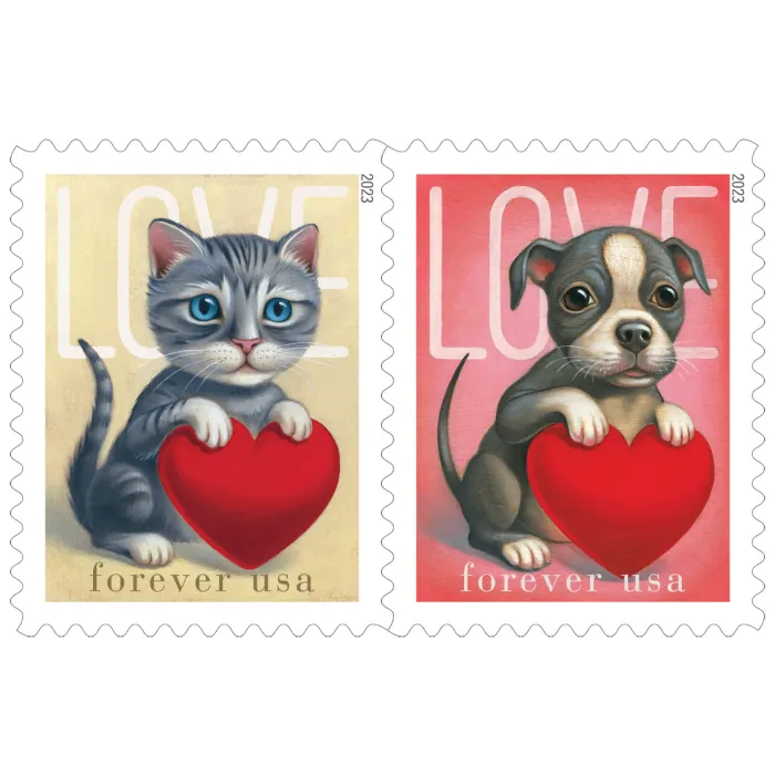 2023 Love Kitten and Puppy - Forever Stamps