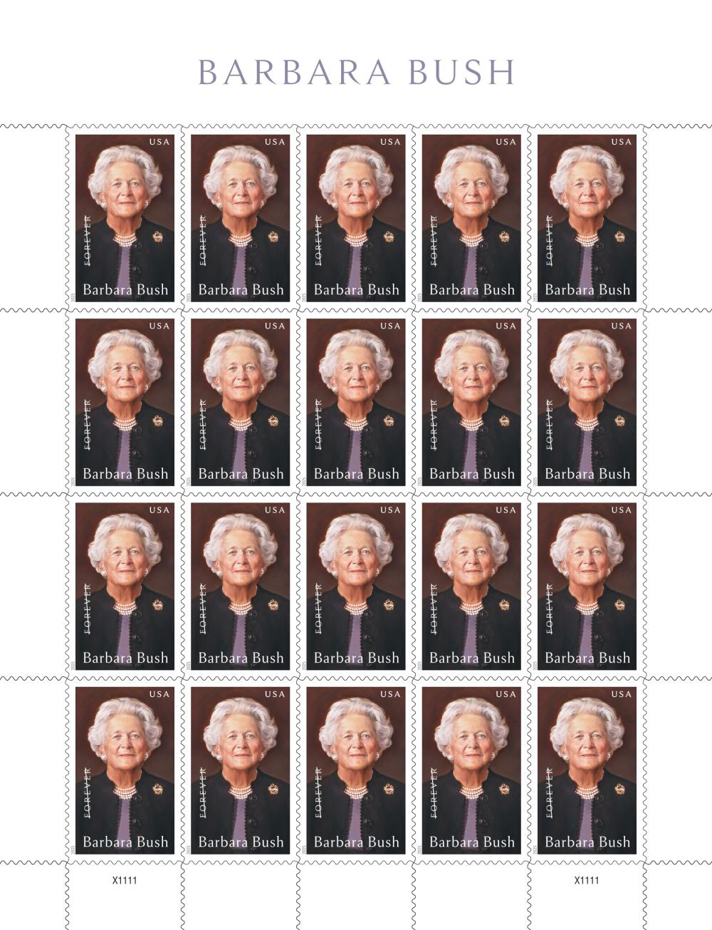 2025 Barbara Bush Stamps 100 pcs - Forever Stamps